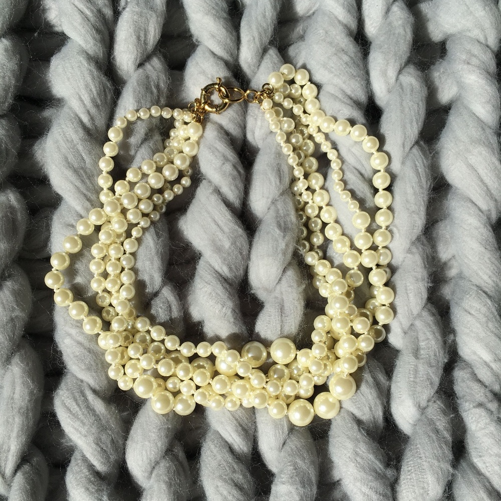 JCrew Factory Multi Strand Pearl Necklace